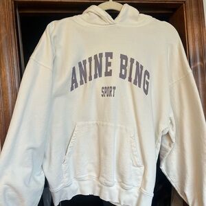 Anine Bing Soft Cream & Lavender Hoodie